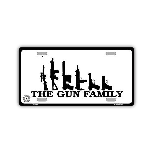 Aluminum License Plate Cover - Gun Family