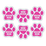 Magnet Variety Pack - Pink Rescue Mom Paw Magnets, 1.75" x 1.75" Each