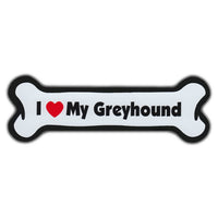 Dog Bone Magnet - I Love My Greyhound