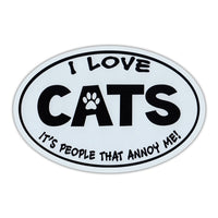 Oval Magnet - Love Cats, People Annoy Me