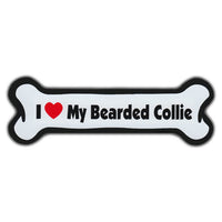 Dog Bone Magnet - I Love My Bearded Collie