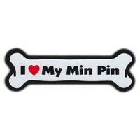 Dog Bone Magnet - I Love My Min Pin