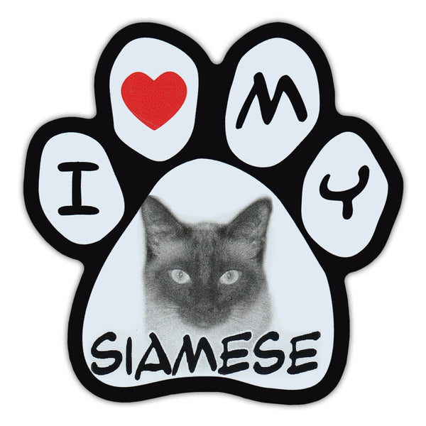 Picture Paw Magnet - I Love My Siamese