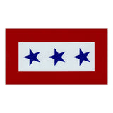 Magnet - Blue Star Service Flag, 3 Star (5.5" x 3")