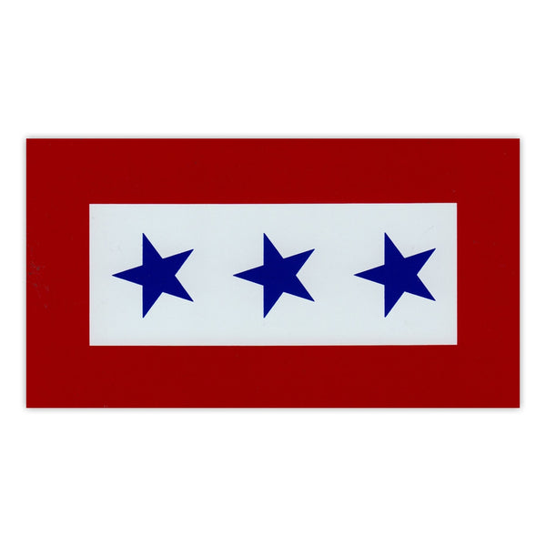 Magnet - Blue Star Service Flag, 3 Star (5.5" x 3")
