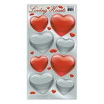 Magnet Variety Pack - Red/Silver Hearts, 2.25" to 3" Wide (Each Heart)
