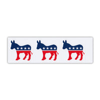 Bumper Sticker - Set of 3, Democrat Donkey Stickers (2.75" x 2.75" Each Sticker)