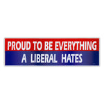 Bumper Sticker - Proud To Be Everything A Liberal Hates 