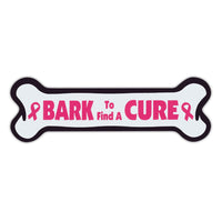 Pink Dog Bone Magnet - Bark To Find A Cure