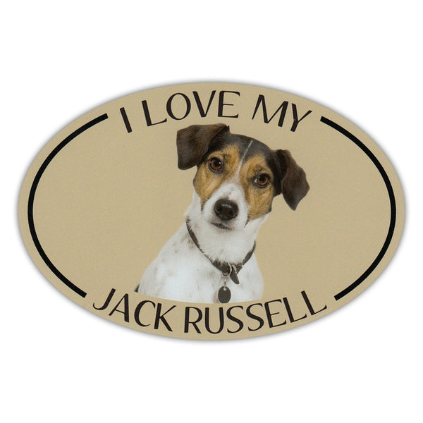 Oval Dog Magnet - I Love My Jack Russell