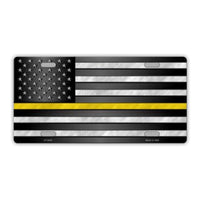 United States Flag Thin Yellow Line (Police, Fire, Medical Dispatchers Plate