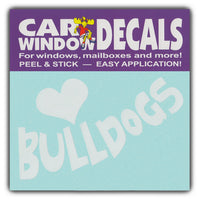Window Decal - Love Bulldogs (4.5" Wide)