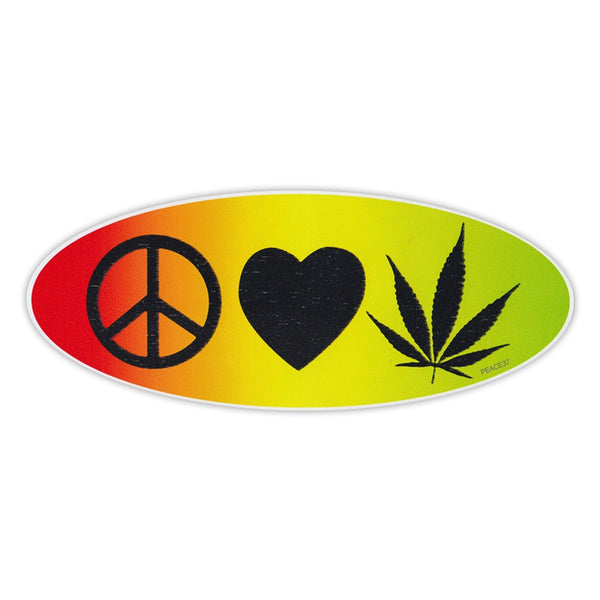 Bumper Sticker - Peace, Love, Marijuana 