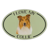 Oval Dog Magnet - I Love My Collie