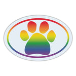 Oval Magnet - Rainbow Paw