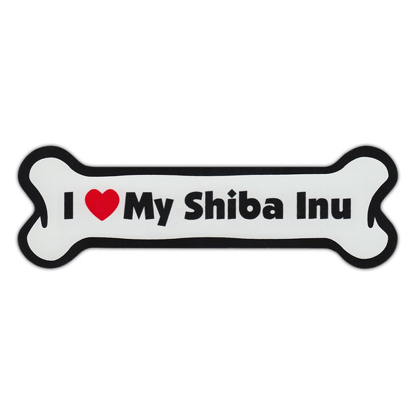 Dog Bone Magnet - I Love My Shiba Inu