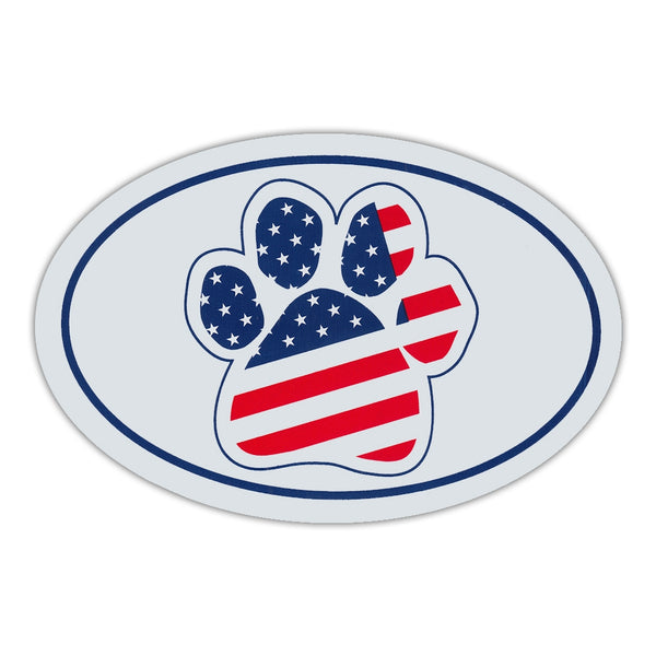 Oval Magnet - United States Flag Paw