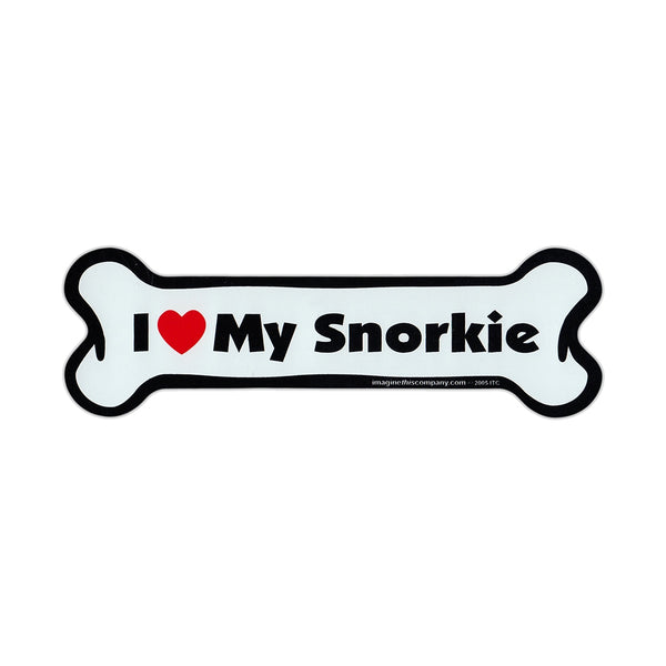 Dog Bone Magnet - I Love My Snorkie