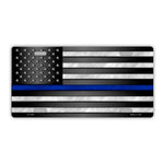 United States Flag Thin Blue Line Plate