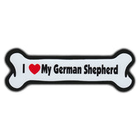 Magnet, Dog Bone, I Love My German Shepherd, 7" x 2"