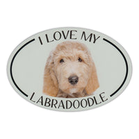 Oval Dog Magnet - I Love My Labradoodle
