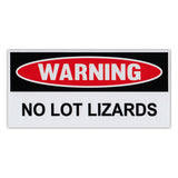 Funny Warning Sticker - No Lot Lizards