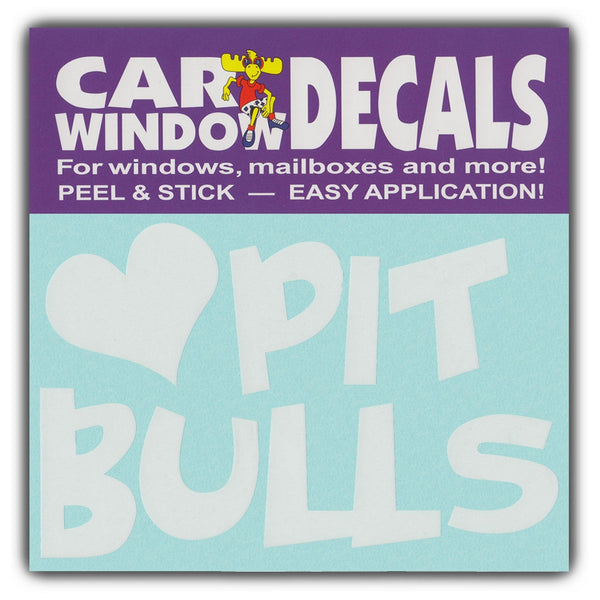Window Decal - Love Pit Bulls (4.5" Wide)
