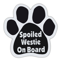 Dog Paw Magnet - Spoiled Westie On Board