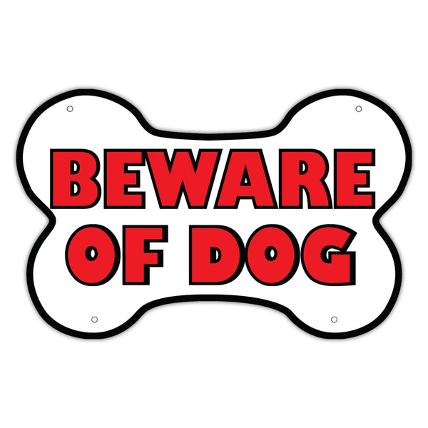 Plastic Sign - Beware of Dog Warning (14" x 9")