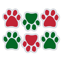 Magnet Variety Pack - Red/Green Paw Magnets, 1.75" x 1.75" Each