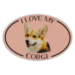 Oval Dog Magnet - I Love My Corgi