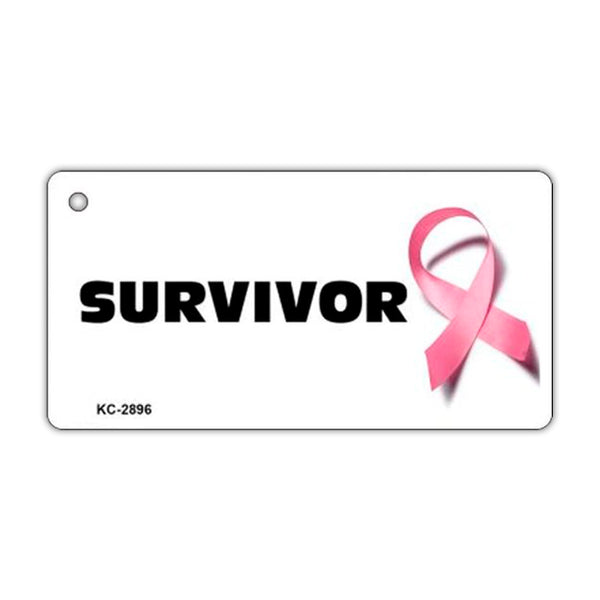 Aluminum Keychain - Breast Cancer Survivor (Pink Ribbon)