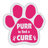 Pink Cat Paw Magnet - Purr To Find A Cure