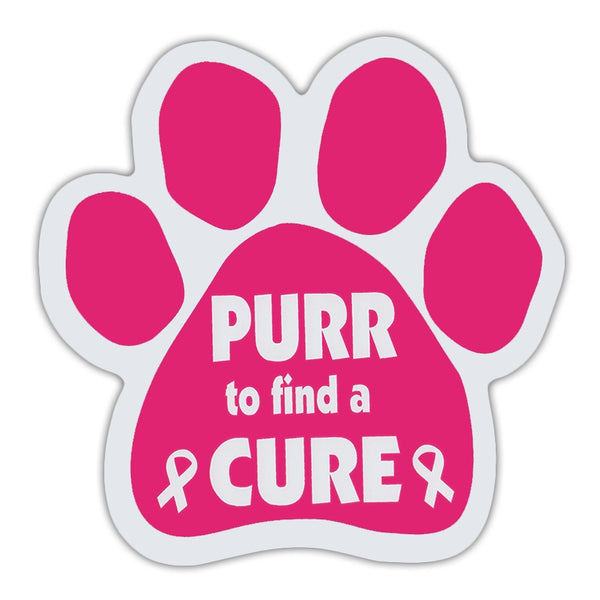 Pink Cat Paw Magnet - Purr To Find A Cure