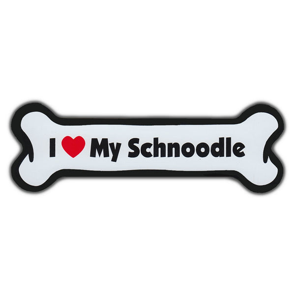 Dog Bone Magnet - I Love My Schnoodle
