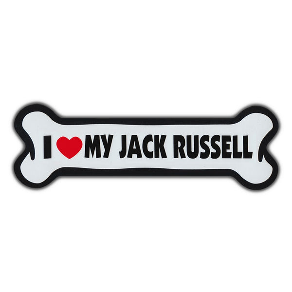 Giant Size Dog Bone Magnet - I Love My Jack Russell