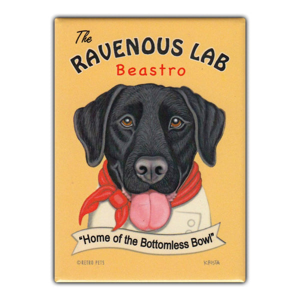 Refrigerator Magnet - The Ravenous Lab Beastro (Bistro), Black Lab