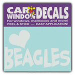 Window Decal - Love Beagles (4.5" Wide)