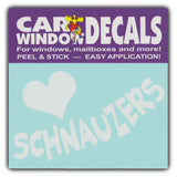 Window Decal - Love Schnauzers (4.5" Wide)