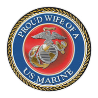 Round Magnet - Proud Wife of a Marine