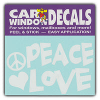 Window Decal - Peace Love (4.5" Wide)