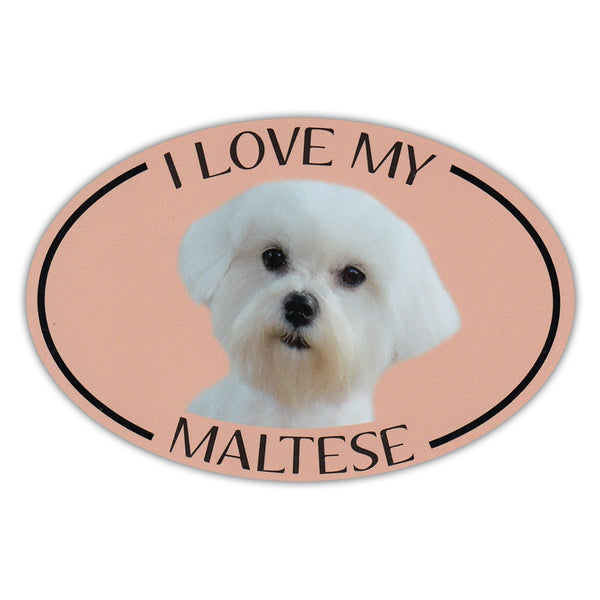 Oval Dog Magnet - I Love My Maltese