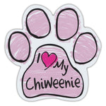 Pink Scribble Dog Paw Magnet - I Love My Chiweenie