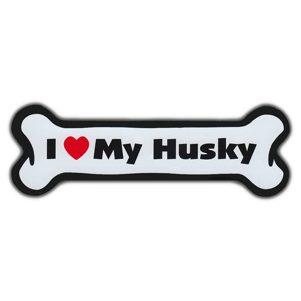 Dog Bone Magnet - I Love My Husky