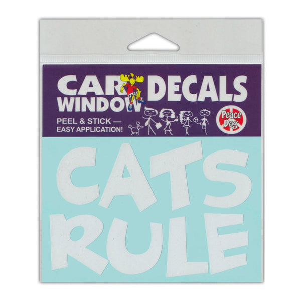 Window Decal - Cats Rule (4.5" x 3")