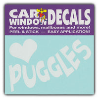 Window Decal - Love Puggles (4.5" Wide)