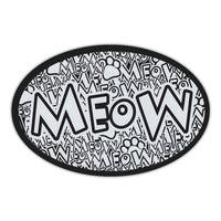 Oval Magnet - Meow