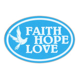 Oval Magnet - Faith, Hope, Love