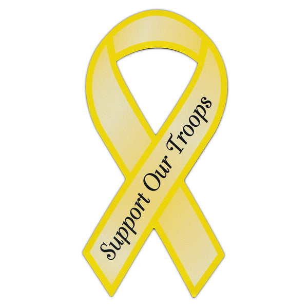Ribbon Magnet - Support Our Troops (Yellow Ribbon)