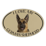 Oval Dog Magnet - I Love My German Shepherd